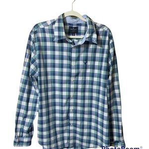 Men’s American Eagle Outfitters XL blue plaid button down